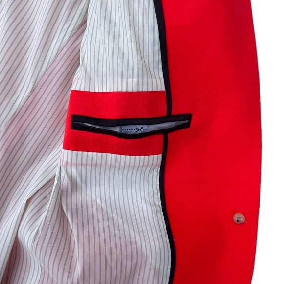 J.Crew Regent Blazer Jacket Bright Red Orange Wool Blend Size 2 B0323 New - Picture 12 of 16